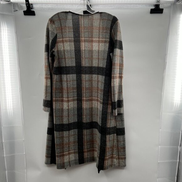 Lime & Chili Plaid Cardigan Multicolor Size Small Open Front Long Sleeve - Picture 7 of 9